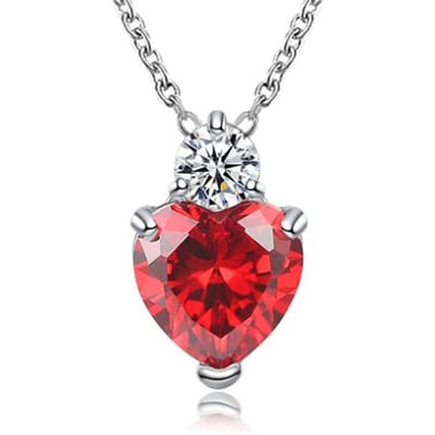 Chaîne Clavicule Amour Rouge Acier Inoxydable Zircon Collier Chaîne Clavicule Pendentif pour Rendez-vous gray