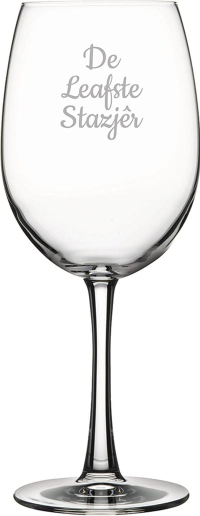 Gegraveerde Rode wijnglas 58cl De Leafste Stazjêr