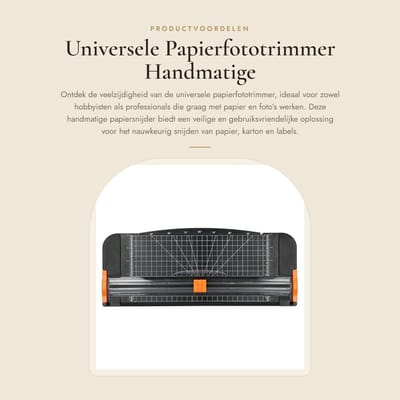 Dailygoods - Universele Papierfototrimmer - Handmatige Papiersnijder - Veilig en Gebruiksvriendelijk - A4 Formaat - Snijgereedschap voor Scrapbooking...