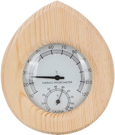 Sauna Thermo-Hygrometer van Hout - 2 in 1 Temperatuur- en Vochtmeter voor Stoom- en Sauna Ruimtes