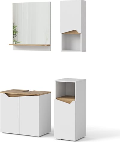 Vicco Marelle Badkamermeubelset – 4 delen Wit