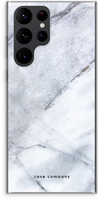 Hoesje geschikt voor Samsung Galaxy S22 Ultra hoesje - Witte marmer - Soft Cover Telefoonhoesje - Bescherming aan alle Kanten en Schermrand