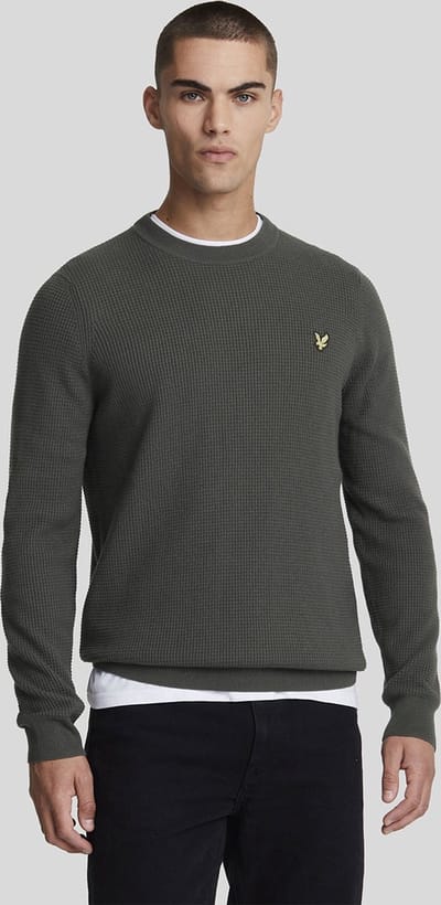 Lyle & Scott Grid Knit Crew Neck Jumper