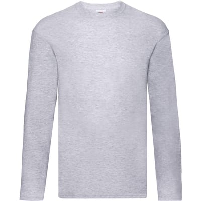 Fruit of the Loom Heren Iconic 150 Classic T-shirt met lange mouwen (Heide Grijs)