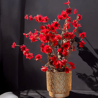 Seta Fiori - Kunst bloesemboom - Kunstboom - rood- 50cm - Voor binnen - Cherry Blossom - Sakura
