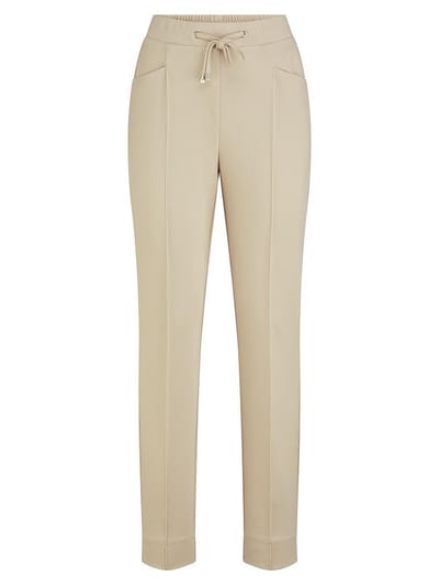Enkellange jersey Slim Fit-broek Van Peter Hahn beige