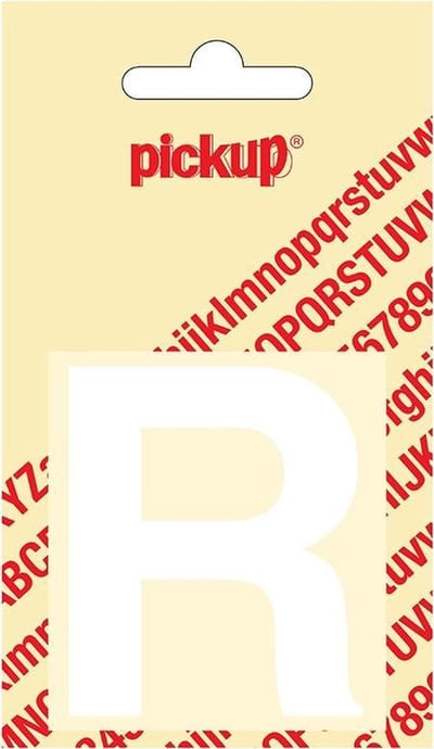 Pickup plakletter Helvetica 60 mm - wit R
