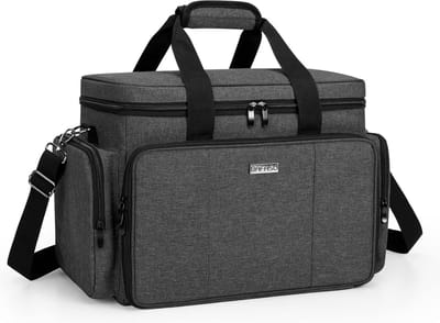 SnelShoppen - Grote Makeup Tas Cosmetica Bagage met Verstelbare Scheidingswanden, Reis Makeup Koffer voor Cosmetica, Zwart, 37x21.5x28.5cm
