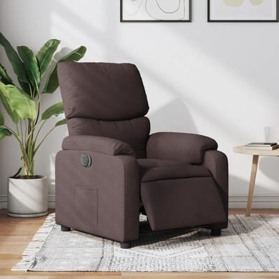 vidaXL - Fauteuil - verstelbaar - elektrisch - stof - donkerbruin