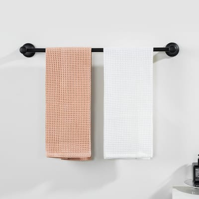 Auralum Max Handdoekrek - 62CM - Handdoekhouder - RVS Handdoekenrek - Badkamerrek - Handdoekhouders - Handdoekstang - Boren - Zwart