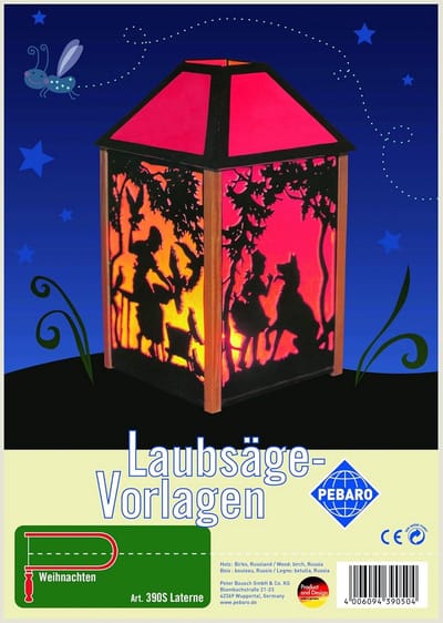 Pebaro Leaf Saw Template Made of Plywood Motif Lantern, Wood, DIN A4