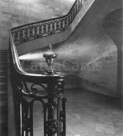 Alain Ceccaroli - Escalier, Hotel de Ville, Bordeaux - Vintage dubbele kaarten - Zwart-wit - Set van 10 kaarten met eco-katoen enveloppen
