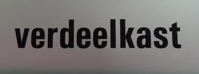 Aluminium deurbordje tekst: verdeelkast | 5 jaar garantie | Zelfklevend | 130x50x0,5 mm