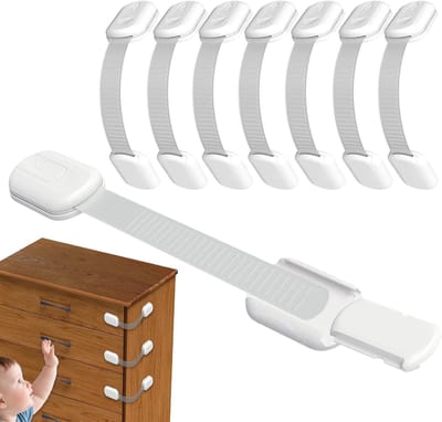 Kinderslot Kast - Babybeveiliging Meubels - Veilig Huis - Drukbevestiging Zonder Boren - 16.5 x 20.5 x 2 cm - Wit