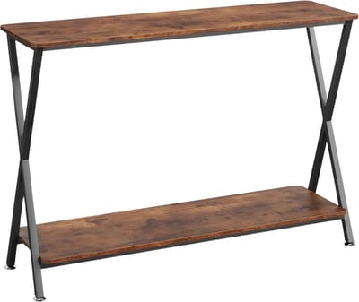 Consoletafel - Voor hal, foyer en slaapkamer - Smal met plank en metalen frame - Achter bank / Modern - Rustic Bruin