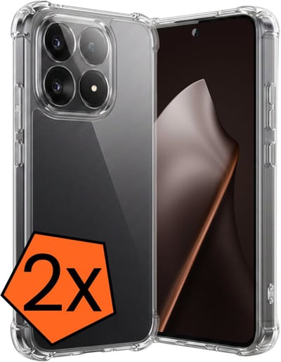Hoes - 2 Stuks - Geschikt voor Xiaomi 15T - Sterk & Shockproof - Siliconen Case - Back Cover - Telefoon Hoesje Shock Proof - Transparant