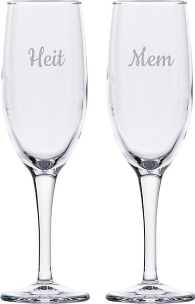 Gegraveerde Champagneglas 16,5cl Mem & Heit