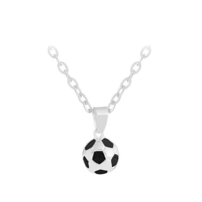 Fashion Favorite Ketting met Voetbal Hanger - Zilverkleurig - 45 + 5 cm
