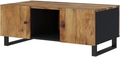 Massief Houten Tafel - Bijzettafel Woonkamer - Woonkamer Decoratie - Geïntegreerde Opbergvakken - 100 x 54 x 40 cm - Honingbruin