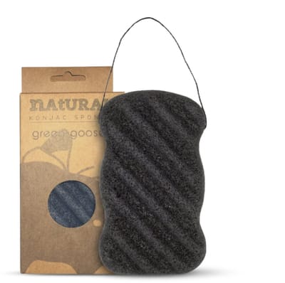 green-goose® Bamboe Houtskool Konjacsponsje - Gezichtreinigingssponsje - 100% Natuurlijk en Biologisch Afbreekbaar - Zacht Reinigend