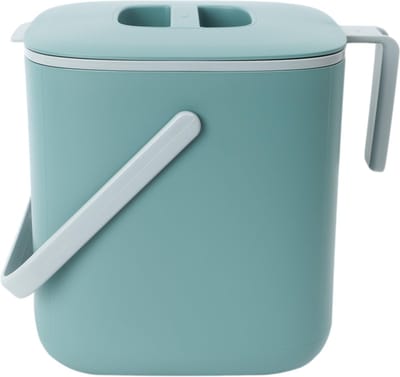La'Moussawi ® Stijlvolle Keukencompostbak met Deksel en Handgrepen, Compact en Vaatwasmachinebestendig, Groen, 2,6 Liter