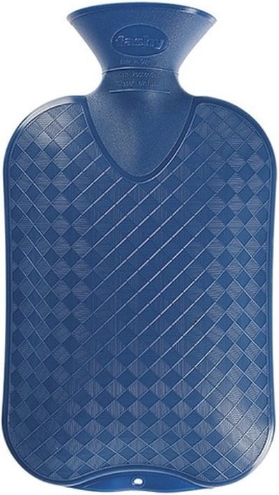 Kruik - blauw ruit/ribbel - 2 liter - kunststof - warmwaterkruik - heet water kruiken