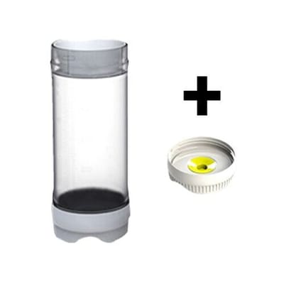 GGM Gastro (6 Stück) Backup Flasche mit Einzellochmembran - 473ml Transparant / Wit / Geel