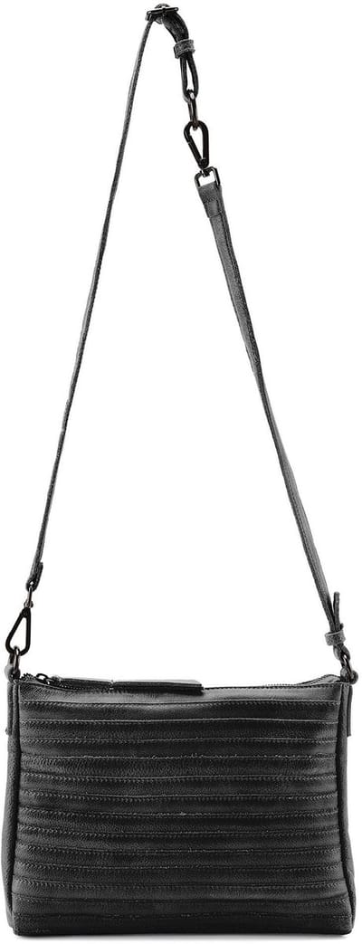 FREDsBRUDER Leren Schoudertas Layer Crossbag Black Zwart