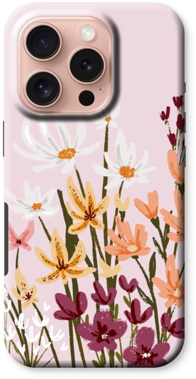 Case Company® - Hoesje geschikt voor iPhone 16 Pro hoesje - Painted wildflowers - Tough Case - Maximale Bescherming alle Kanten en Schermrand