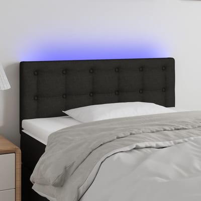 vidaXL - Hoofdbord - LED - 90x5x78/88 - cm - stof - zwart