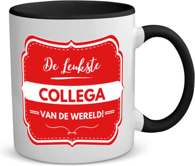 Akyol - de leukste collega koffiemok - theemok - zwart - Collega - een collega - werk - afscheidscadeau - verjaardagscadeau - 350 ML inhoud