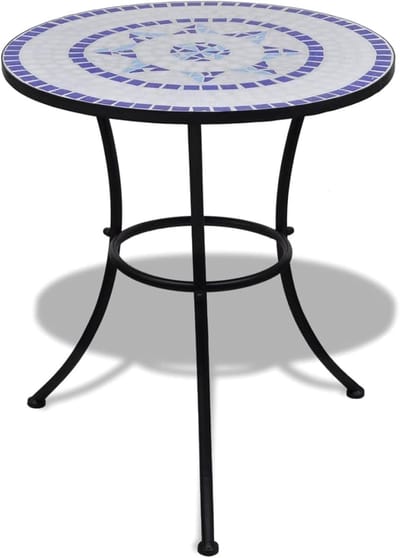 Mozaïek Tafel - Balkon Tafel Tuin - Buiten Zitten - Keramische Blad - 60x70 cm - Blauw