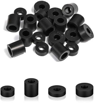 20 Stuks Ronde Rubber Grommets - Multifunctionele Rubber Washers Assortiment voor Thuis en Auto - Zwarte Rubber Ringen in 4 Maten