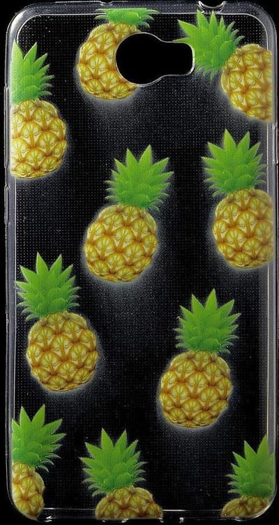 Shop4 - Huawei Y6 II Compact Hoesje - Zachte Back Case Ananassen Transparant
