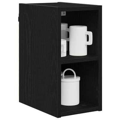 vidaXL - Hangkast - Zwart - Eiken - 20 - x - 29,5 - x - 40 - cm - Bewerkt - hout