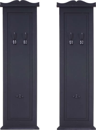 Set van 2 kapstokken T33, wandkapstok, kapstokpaneel, wandhaken hout 109x28x4cm ~ donkergrijs gelakt