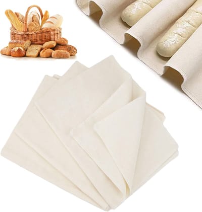 3 stuks deegdoeken van natuurlijk linnen, voor brood, 75 x 45 cm/48 x 36 cm, bakkerslinnen deegdoek, linnen doek voor het bakken van brood, brood, bakkerslinnen voor het bereiden van deeg en bakken
