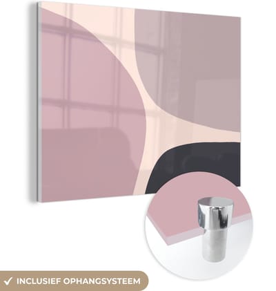 MuchoWow® Glasschilderij 120x90 cm - Schilderij acrylglas - Pastel - Design - Minimalisme - Foto op glas - Schilderijen