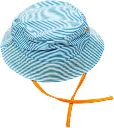Ducksday - UV-werend zonnehoedje voor baby - UPF50+ - Katoen - True Blue - maat 74/80