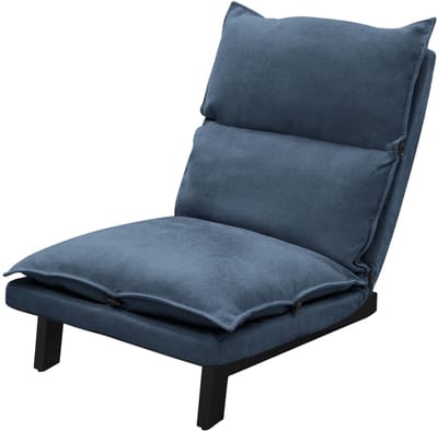 Vloerstoel blauw Vloerstoel gestoffeerd met verstelbare rugleuning Linnen bekleding Robuust stalen frame ML design
