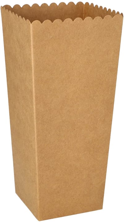 100 Popcorn-bakjes Karton "pure" hoekig 1300 ml 19,7 cm x 7 cm x 7 cm bruin small