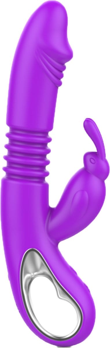 Cupitoys® Stotende tarzan vibrator met rabbit - 2 in 1 - 23,6cm - 42°C - Paars - 24 standen - Vibrators voor vrouwen en mannen - Sex toys voor vrouwen en mannen