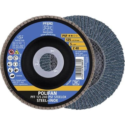 PFERD TOOLS 67664125 Z Psf Steelox Lamellenschijf Diameter 125 mm Boordiameter 22.23 mm Korrelgrootte (num) 40 10 stuk(s)