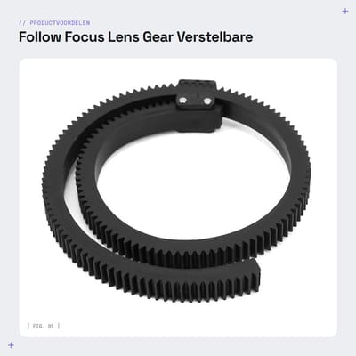 Dailygoods- Follow Focus Verstelbaar - Lens Gear Ring - Flexibele Tandriemring - Camera Accessoire - Rubber/Kunststof - Geschikt voor 46-92 mm Lens - Lensring