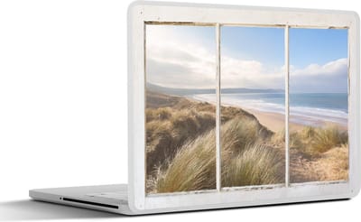 Laptop sticker - 13.3 inch - Doorkijk - Strand - Zee - 31x22,5cm - Laptopstickers - Laptop skin - Cover