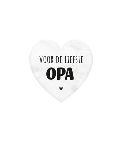 Marmeren hartje - Opa - 5x5cm