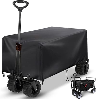 Famanu - Zwarte bolderkarhoes 105 x 60 x 45 cm, water- en uv-bestendig, Oxford-stof