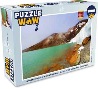Puzzel Groene meer in het Nationaal park Tongariro in Oceanië - Legpuzzel - Puzzel 1000 stukjes volwassenen