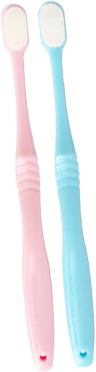Nano Tandenborstel Set - Zachte Borstels - Dagelijkse Mondverzorging - Ultrafijne Haren - 2 Stuks - Blauw Roze