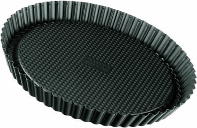 Taartbodem Rond - Bakvorm Golfrand - Zelf Bakken - Keramische Antiaanbaklaag - 28 cm Diameter - Zwart